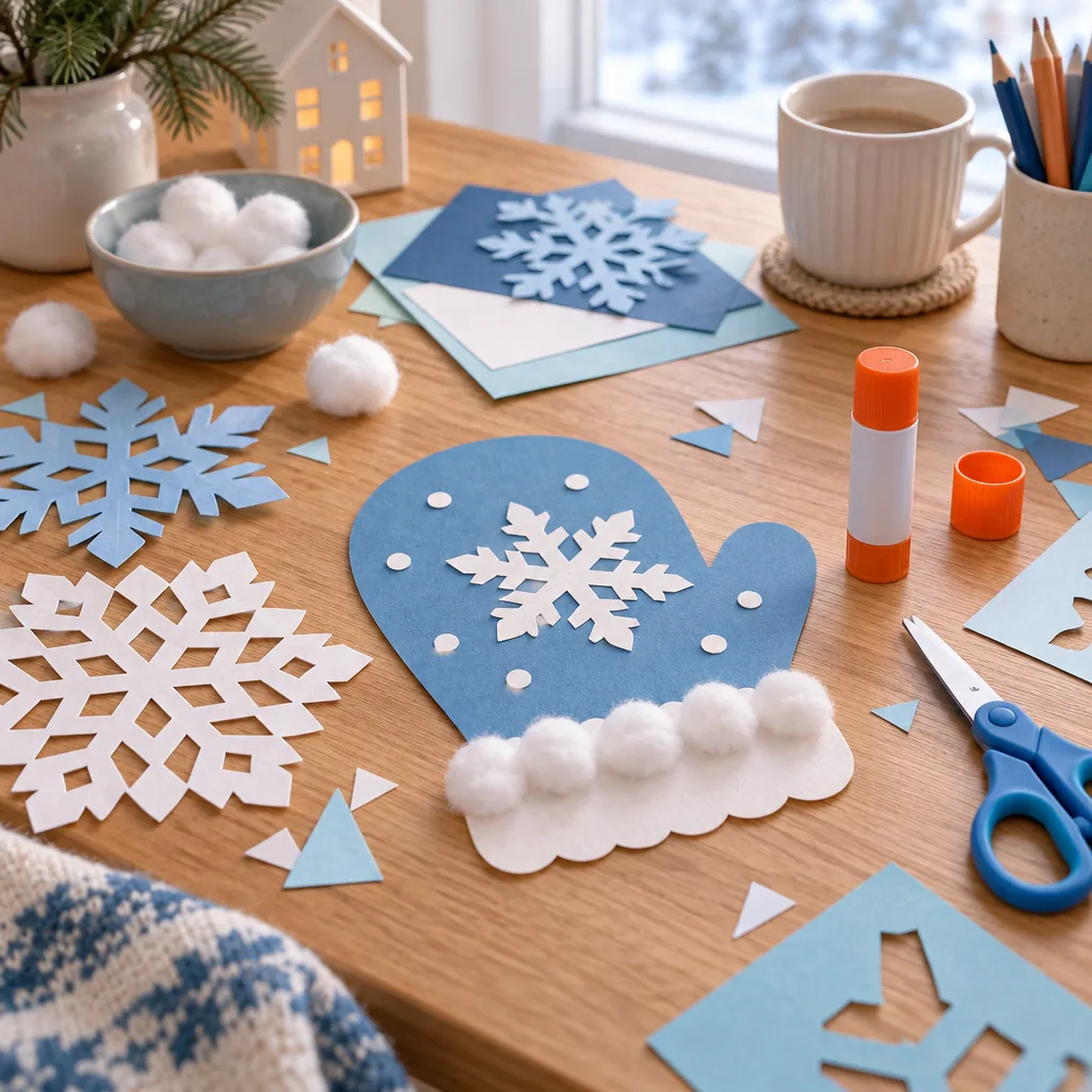 Build a Snowman — Winter Craft Activity Sheet